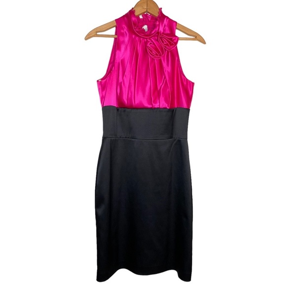 NW Collections Sleeveless Fuchsia And Black Cocktail Dress Special Occasion - Picture 1 of 9